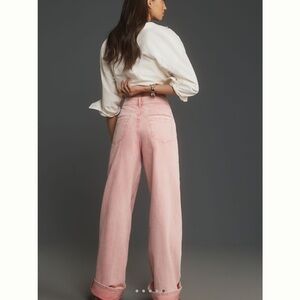 Anthropologie Pink Wide-Leg Jeans